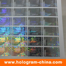 Anti-Fake 2D / 3D autocollant d&#39;hologramme de numéro de série transparent